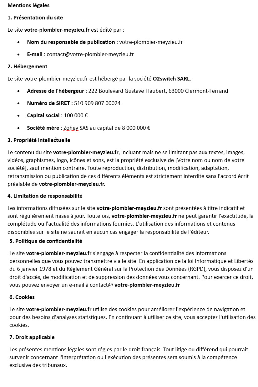 Mentions légales